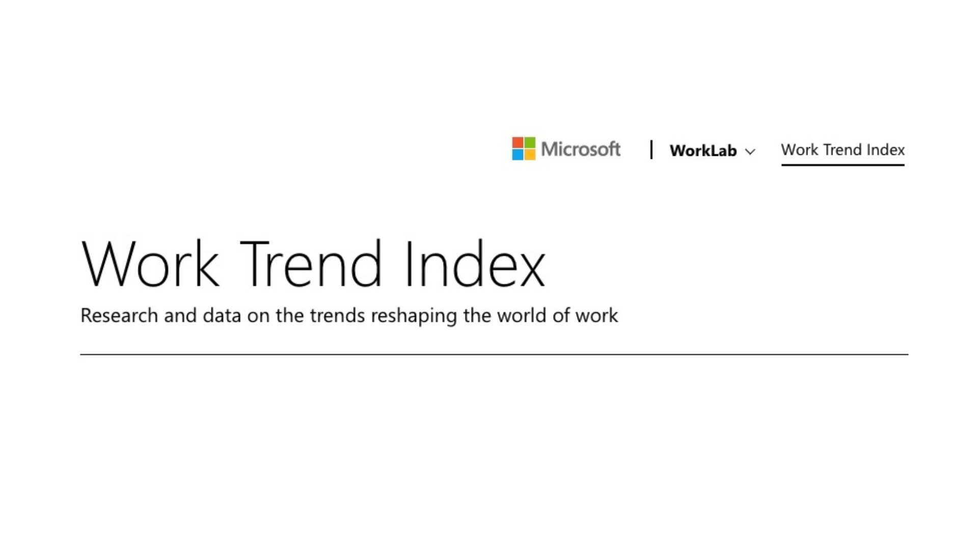 Work Trend Index Work Trend Index